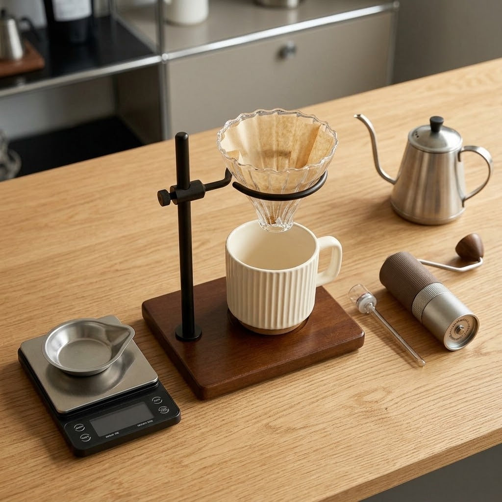 Pour Over Coffee Stand – Adjustable Brewing Holder for Manual Coffee Setup