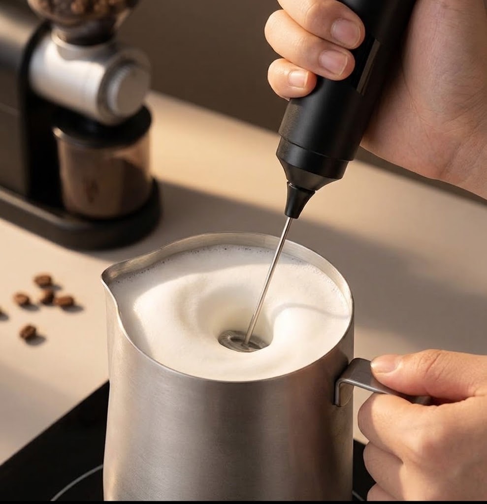 Electric Milk Frother – Handheld Coffee Foam Maker for Lattes & Cappuccinos