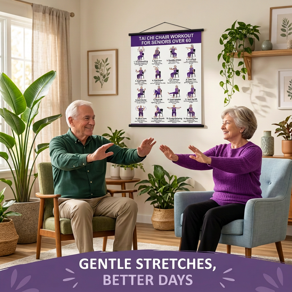 横幅文字改为 GENTLE STRETCHES, BETTER DAYS 的场景图